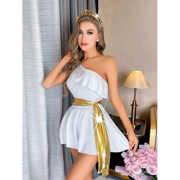 VipMarketim Beyaz Fantezi Elbise Gecelik