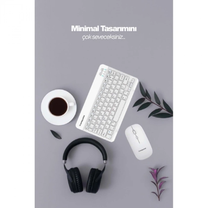 VipMarketim Beyaz Kablosuz Klavye Ve Mouse Seti