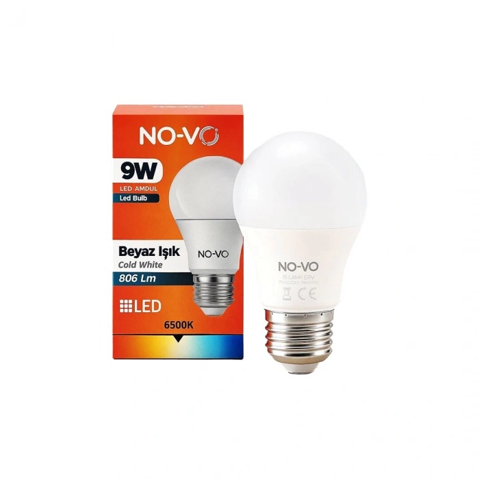 VipMarketim Beyaz Led Ampul - 9W - E27 Duy