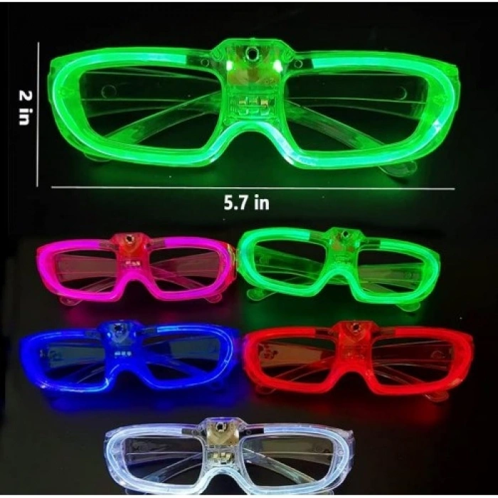VipMarketim Beyaz LED Işıklı Parti Gözlüğü 3 Modlu – Glow & Gece Eğlence Gözlüğü