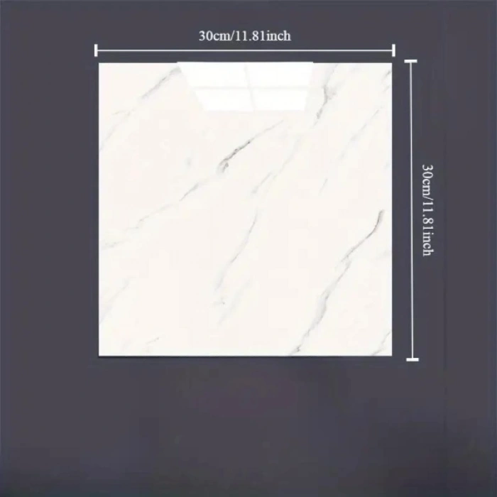 VipMarketim Beyaz Mermer Desenli Alüminyum Plastik Duvar Sticker (30x30)
