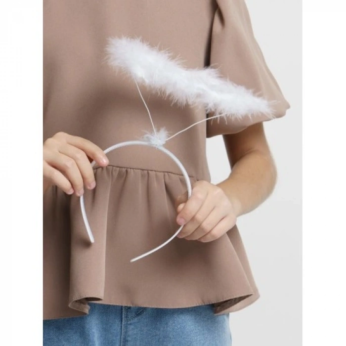 VipMarketim Beyaz Otrişli Tüylü Esnek Yapı Melek Haresi Melek Tacı