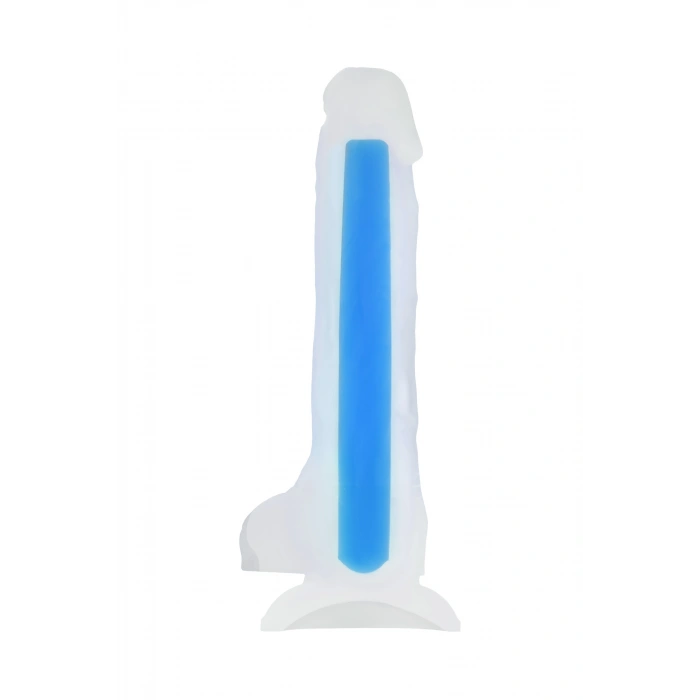 VipMarketim Beyond Bruce Glow Gece Parlayan Dildo, Silikon, Şeffaf, 22 Cm