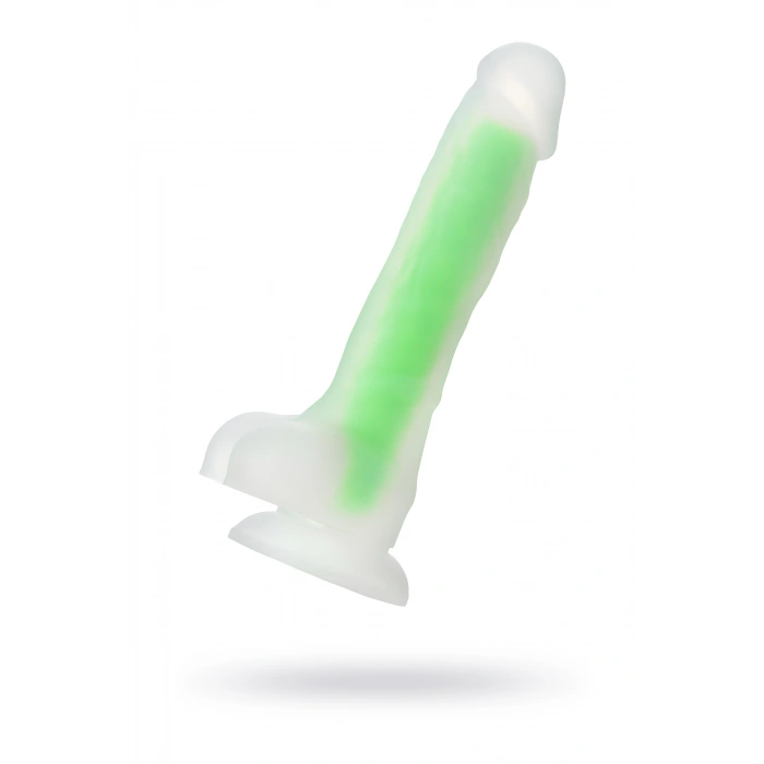 VipMarketim Beyond Dick Glow Gece Parlayan Dildo, Silikon, Şeffaf, 18 cm