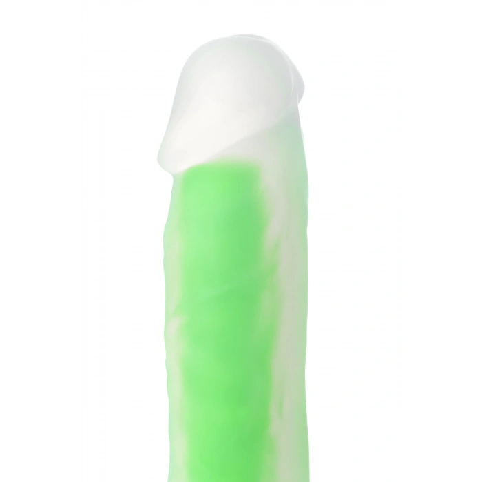 VipMarketim Beyond Dick Glow Gece Parlayan Dildo, Silikon, Şeffaf, 18 Cm