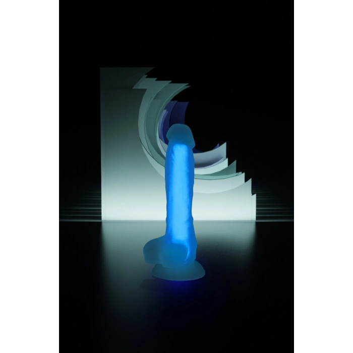 VipMarketim Beyond Steve Glow Gece Parlayan Dildo, Silikon, Şeffaf, 20 Cm