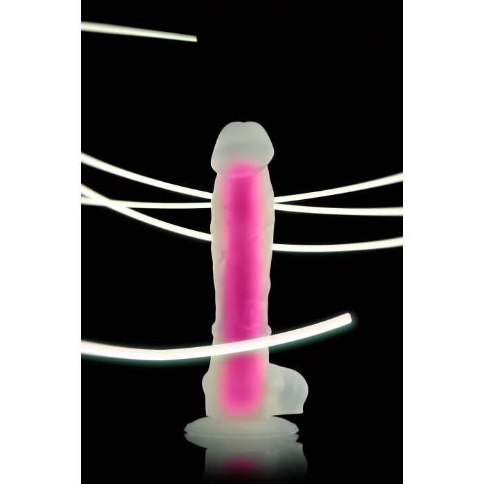 VipMarketim Beyond Tony Glow  Gece Parlayan Dildo, Silikon,Şeffaf , 20 cm