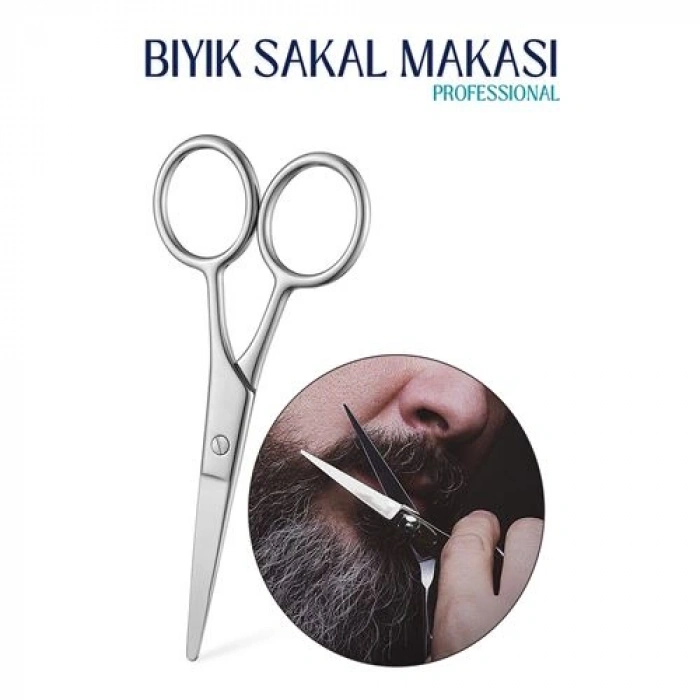 VipMarketim Bıyık Sakal Düzeltme Makası 12 cm Biagio Bianchi Design