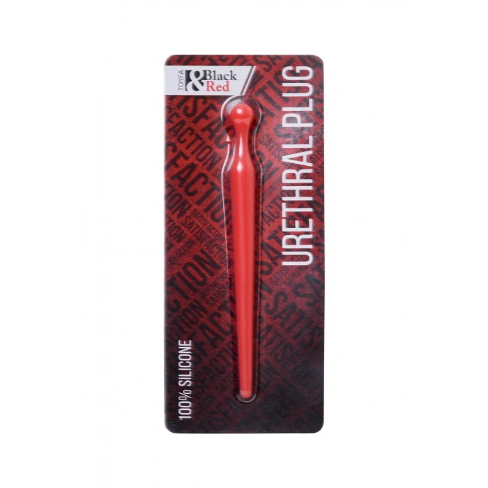 VipMarketim Black & Red Penis Plug, Silikon, Kırmızı, 10 Cm