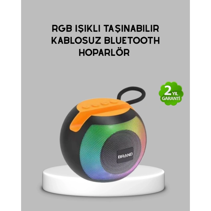 VipMarketim Bluetooth 5.0 Hoparlör – RGB Işıklı Güçlü Bas ve 360° Surround Ses