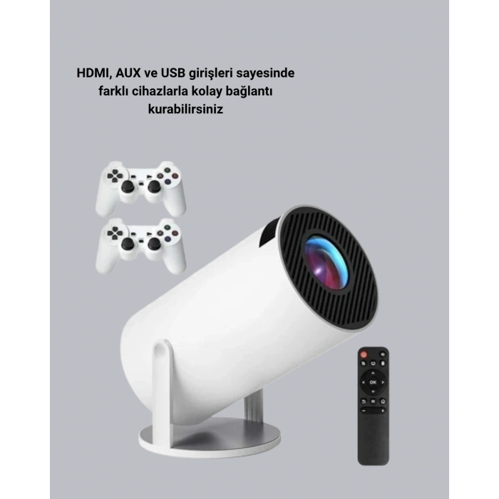 VipMarketim Bluetooth 5.0 ve Wi-Fi 6 Akıllı 4K Projeksiyon
