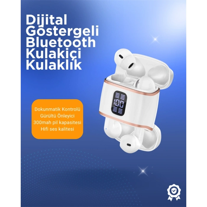VipMarketim Bluetooth 5.3 Kulaklık – Kulakiçi ANC+ENC 4 Adet Set Dijital Göstergeli