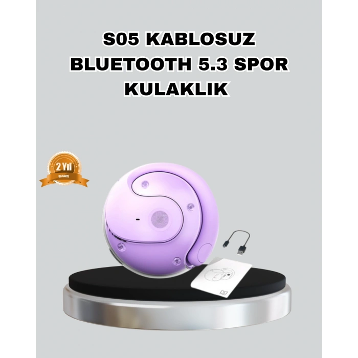 VipMarketim Bluetooth 5.3 S05 Kablosuz Kulaklık IPX4 Spor Uyumlu Suya Dayanıklı Stereo