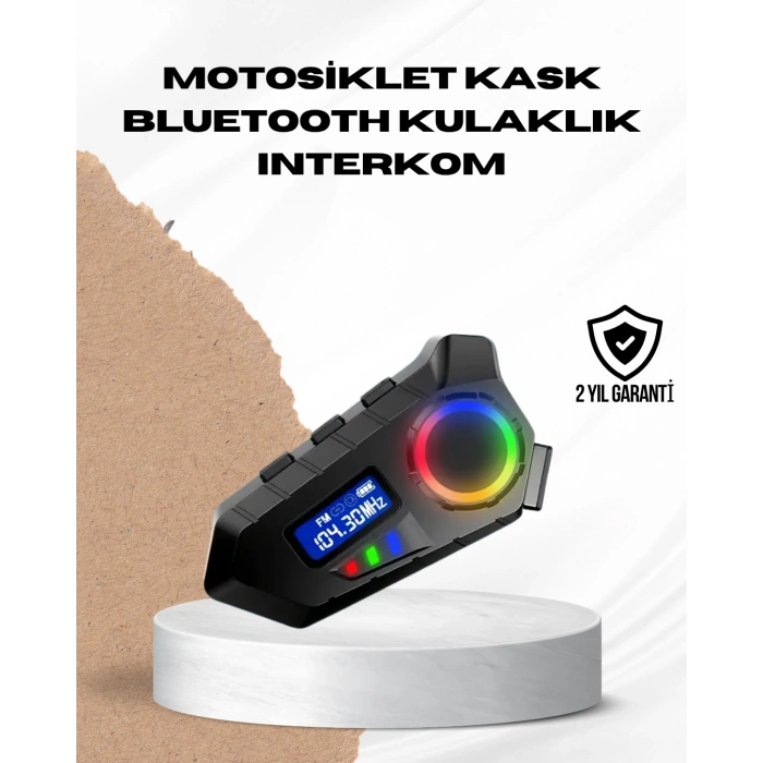 VipMarketim Bluetooth 5.4 İnterkom IP65 Toz ve Su Geçirmez LED Göstergeli