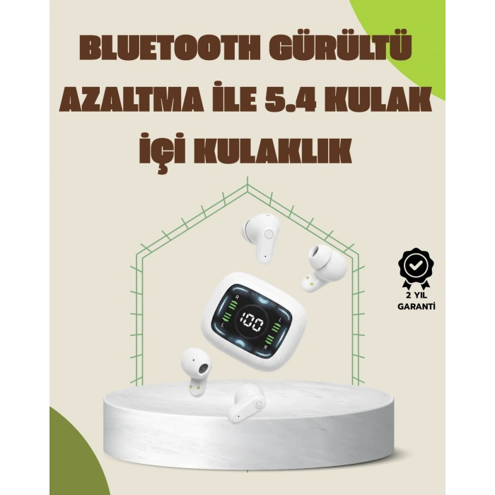 VipMarketim Bluetooth 5.4 Teknolojili Kablosuz Kulaklık LED Göstergeli