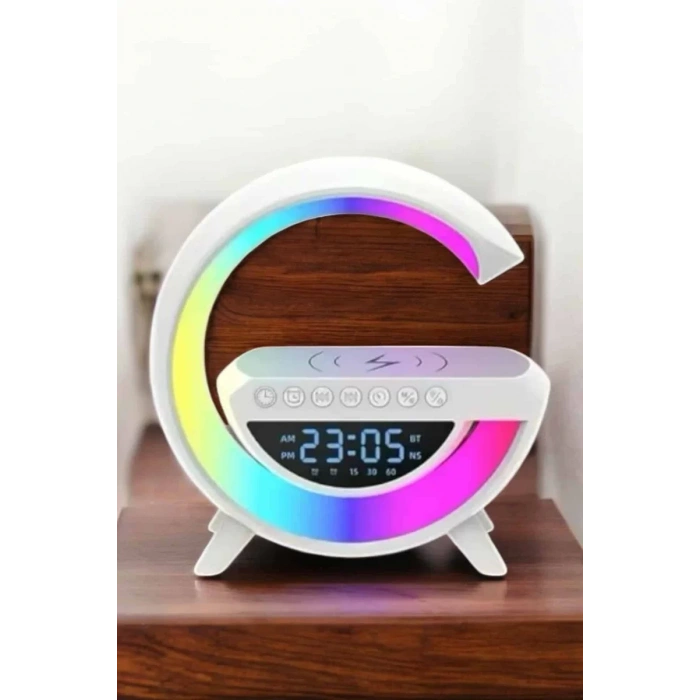 VipMarketim Bluetooth Hoparlör 15W Kablosuz Hızlı Şarj LED Gece Lambası