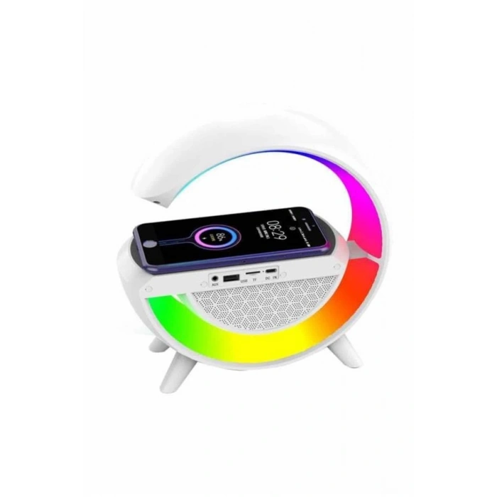 VipMarketim Bluetooth Hoparlör G Şekli Atmosfer Akıllı Rgb Lamba Wireless Kablosuz Şarj