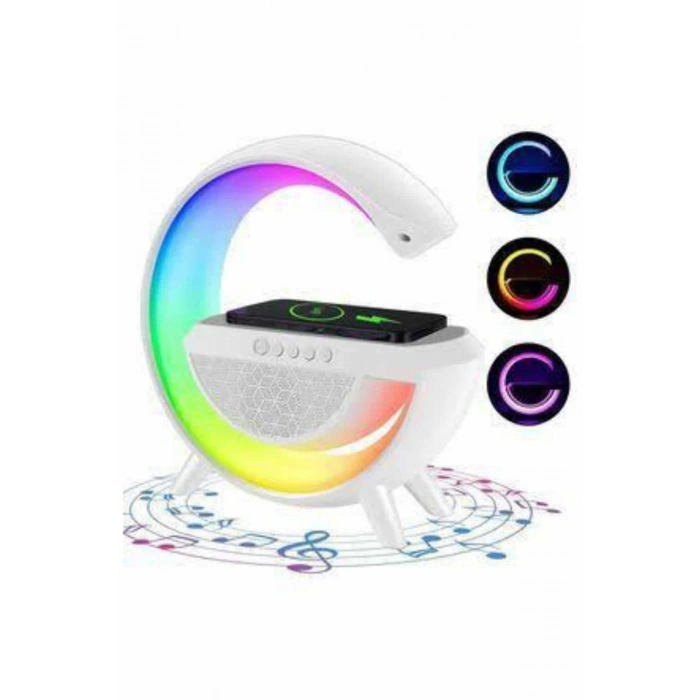 VipMarketim Bluetooth Hoparlör G Şekli Atmosfer Akıllı Rgb Lamba Wireless Kablosuz Şarj