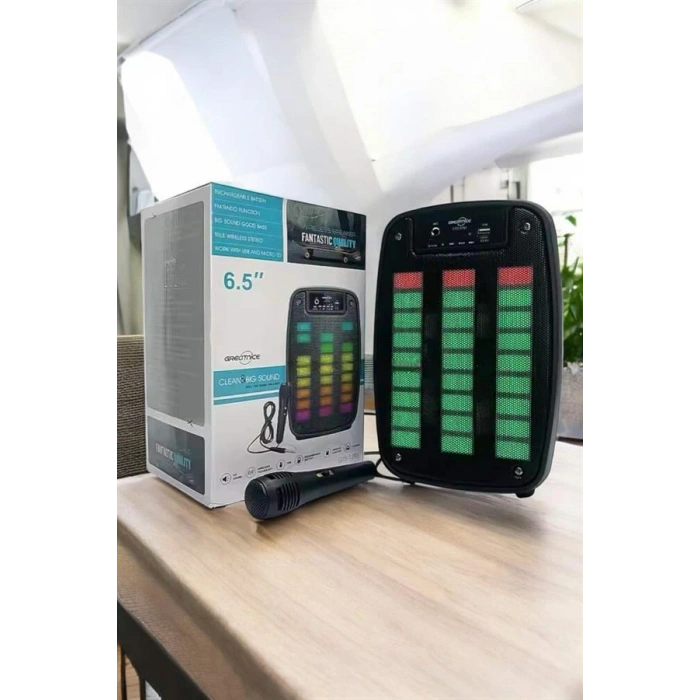 VipMarketim Bluetooth Hoparlör Mikrofonlu Speaker Taşınabilir Şarjlı
