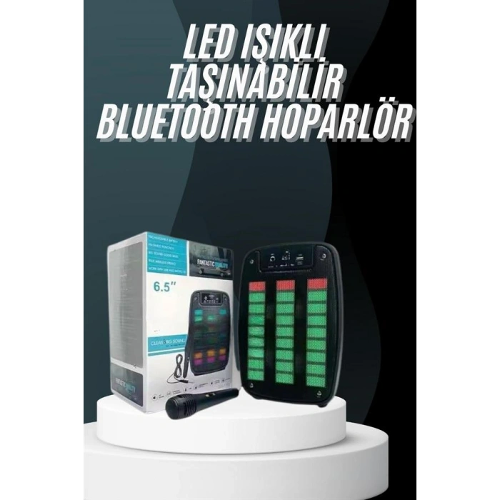 VipMarketim Bluetooth Hoparlör Taşınabilir Şarjlı Işıklı Büyük Boy Yüksek Ses Kaliteli