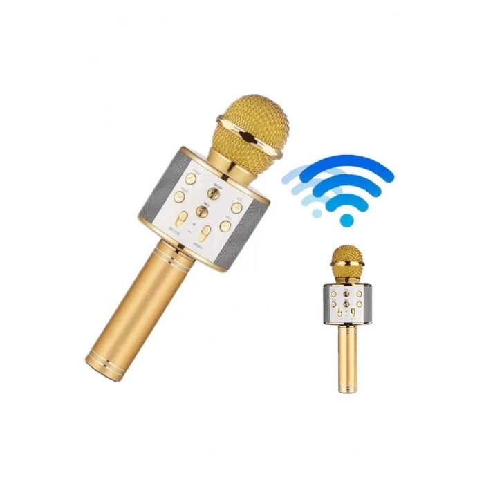 VipMarketim Bluetooth Hoparlör USB AUX SD Kart Kaoroke Mikrofon Uzun Pil Ömrü