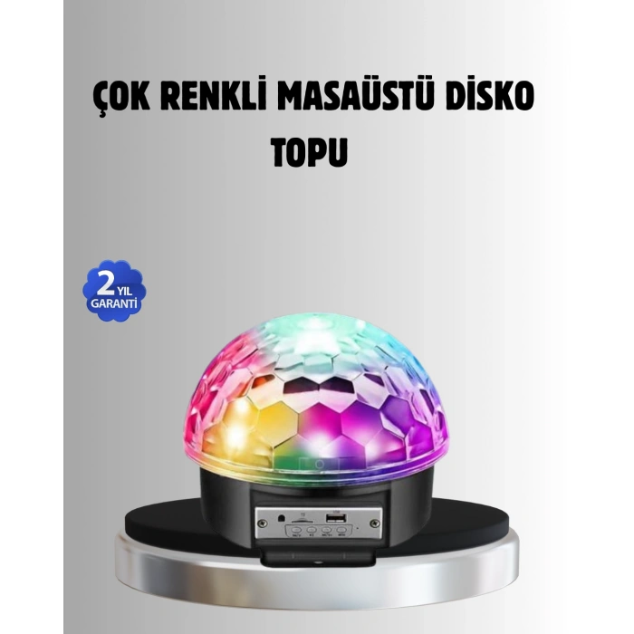 VipMarketim Bluetooth Kontrollü Masaüstü Disko Topu Işığı – Renkli LED Işık Gösterisi ve Uzaktan Kumanda