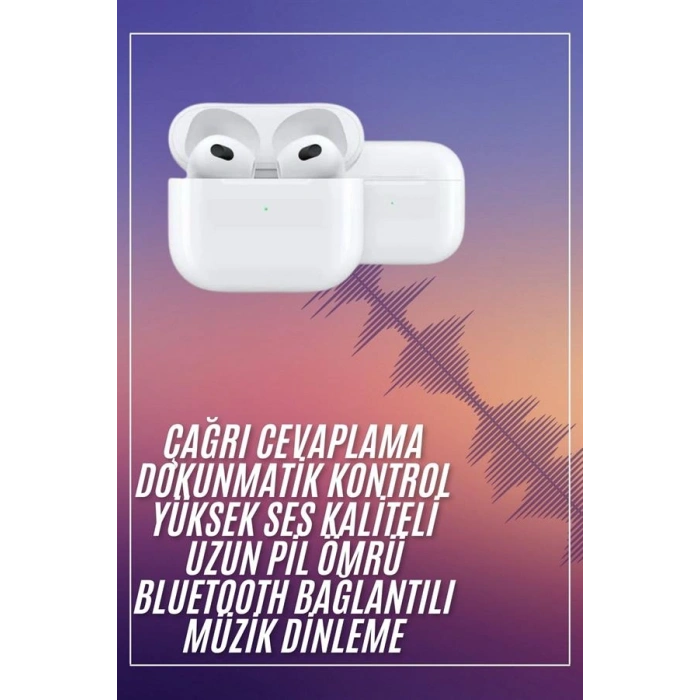 VipMarketim Bluetooth Kulaklık 3. Nesil Ios Android Uyumlu Yeni Nesil Wireless Charge