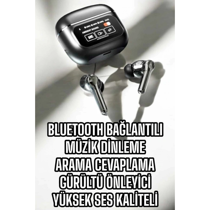 VipMarketim Bluetooth Kulaklık Kablosuz Ekranlı ANC/ENC Destekli Dokunmatik
