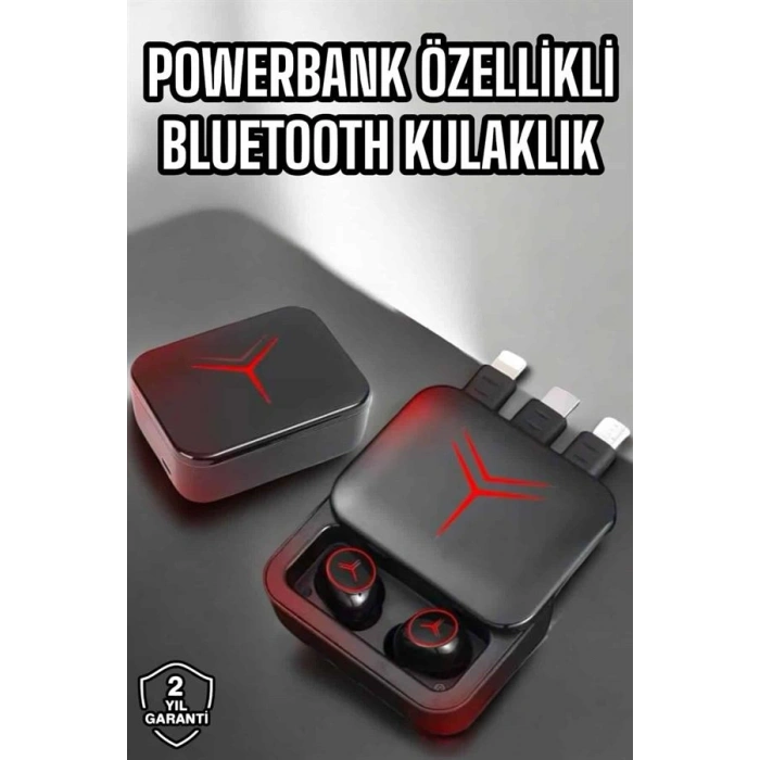VipMarketim Bluetooth Kulaklık Powerbank Özelliği Yüksek Ses Kaliteli TWS Kulaklık