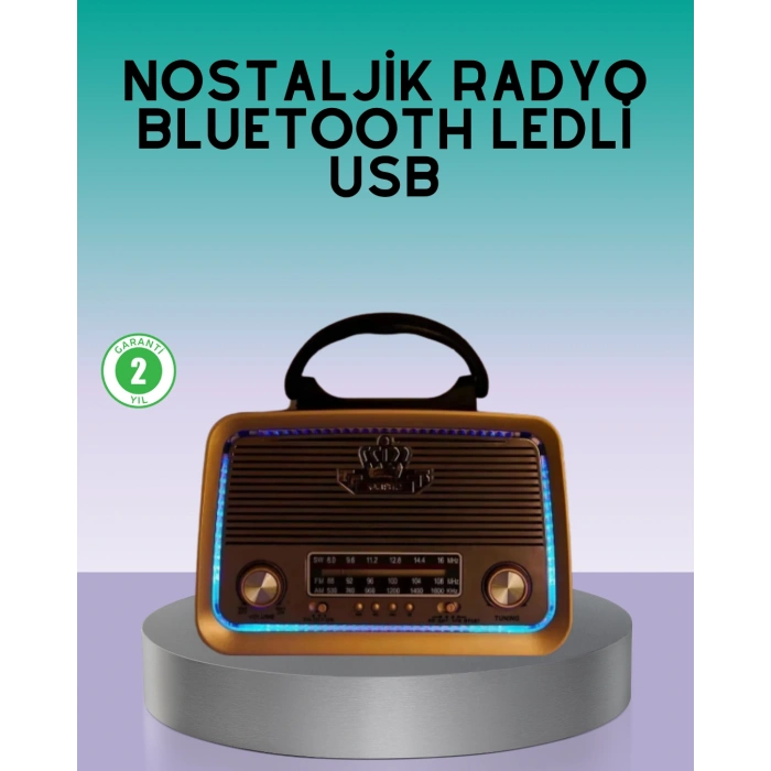 VipMarketim Bluetooth Özellikli Nostalji Radyo 3 Bant FM AM SW