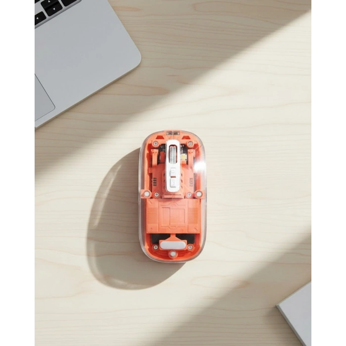 VipMarketim Bluetooth ve USB Destekli Kablosuz Şeffaf Mouse Sessiz Kullanım