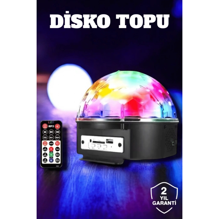 VipMarketim Bluetooth ve Uzaktan Kumandalı Çok Renkli Masaüstü Disko Topu