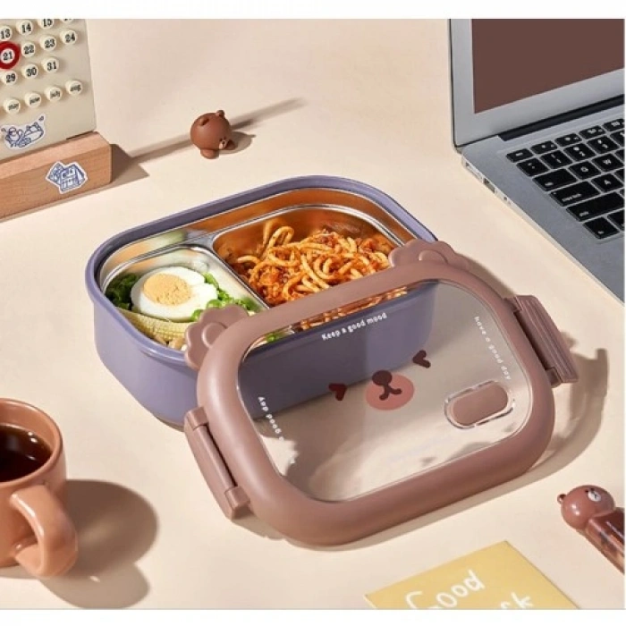 VipMarketim Bölmeli Paslanmaz Çelik Yemek Kutusu