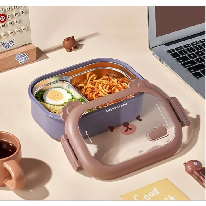 VipMarketim Bölmeli Paslanmaz Çelik Yemek Kutusu