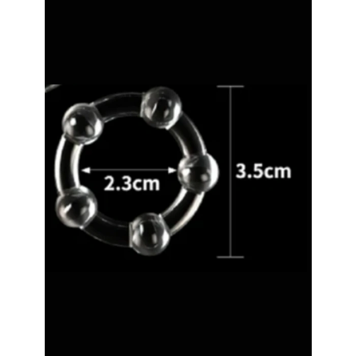 VipMarketim Boncuklu Penis Halkası Şeffaf Renk