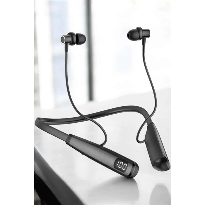 VipMarketim Boyun Bantlı Bluetooth Kulaklık Yüksek Ses Kaliteli 100 Saat Kulaklık