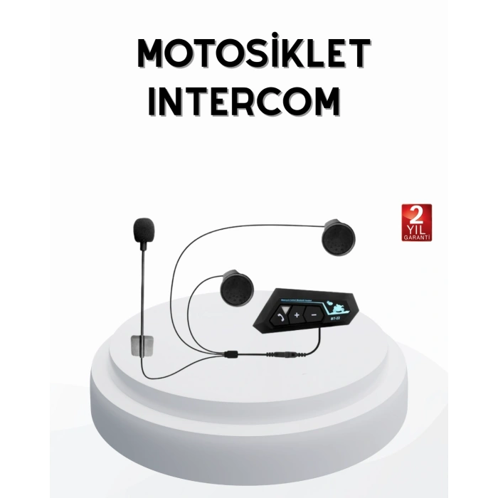 VipMarketim BT22 Kablosuz Kask Kulaklığı – Bluetooth 5.0 Intercom Su Geçirmez ve Uzun Ömürlü Batarya
