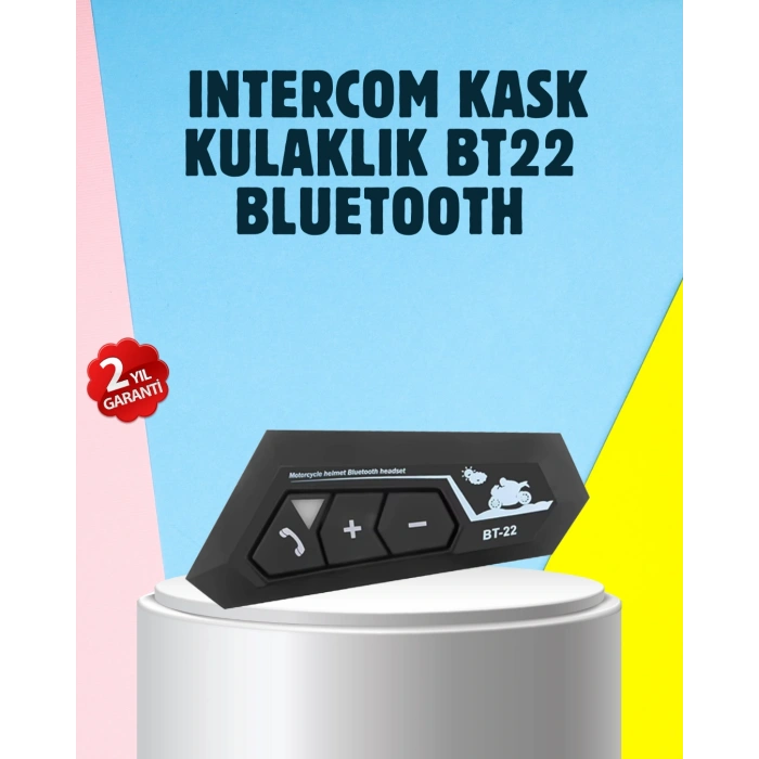 VipMarketim BT22 Motosiklet Kask İçi Bluetooth Kulaklık İnterkom Destekli