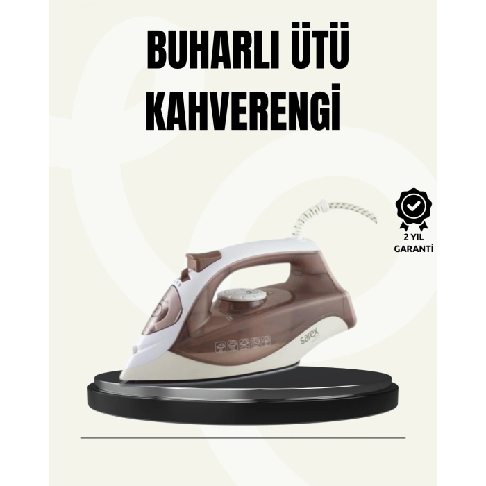 VipMarketim Buharlı Ütü 2200W Seramik Taban 300 ml Kahverengi Dikey Ütüleme