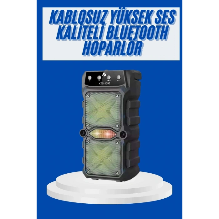 VipMarketim Büyük Boy Bluetooth Hoparlör Çoklu Bağlantı Çift Çıkışlı Taşınabilir Kesintisiz