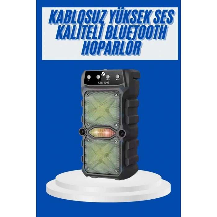 VipMarketim Büyük Boy Bluetooth Hoparlör Çoklu Bağlantı Çift Çıkışlı Taşınabilir Kesintisiz