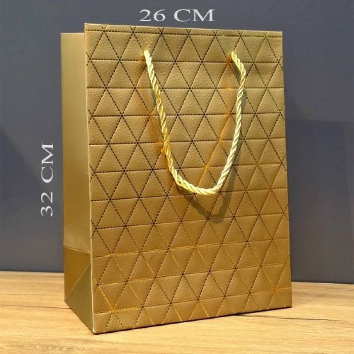 VipMarketim Büyük Boy Gold Hediye Çantası