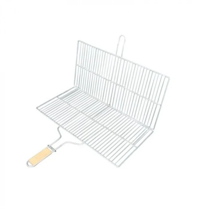 VipMarketim Büyük Boy Mangal Izgarası - 50x30 cm - Ahşap Saplı