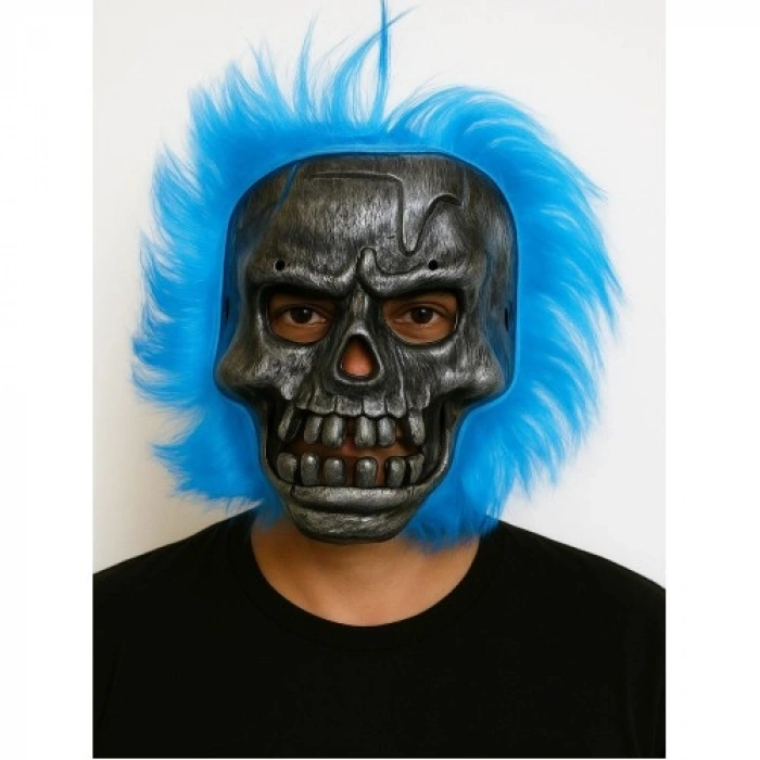 VipMarketim Cadılar Bayramı Lacivert Saçlı Maske