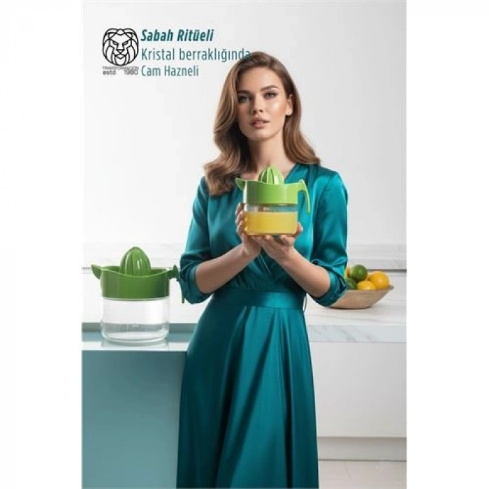 VipMarketim Cam Hazneli 300 ml Lüks Limon ve Portakal Sıkacağı 114 cm