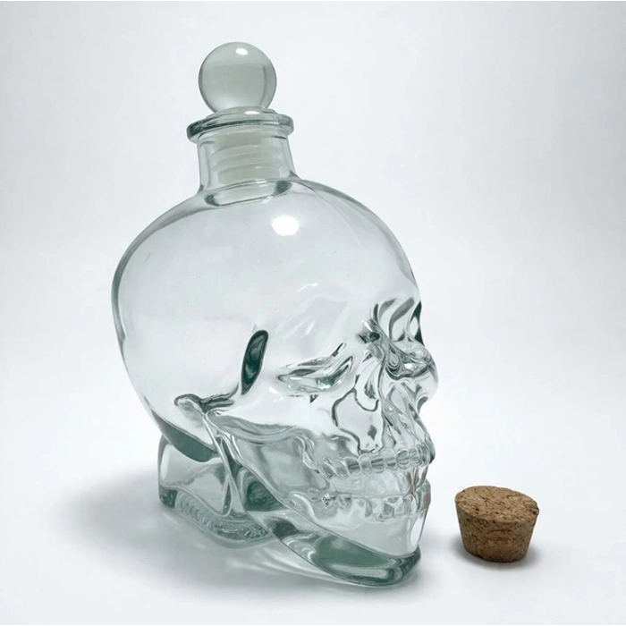 VipMarketim Cam Kurukafa İçecek Şişesi 14 cm