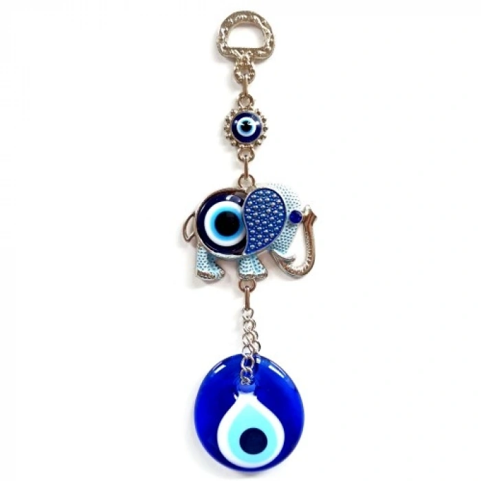 VipMarketim Cam Nazar Boncuklu Filli Mini Duvar Süsü