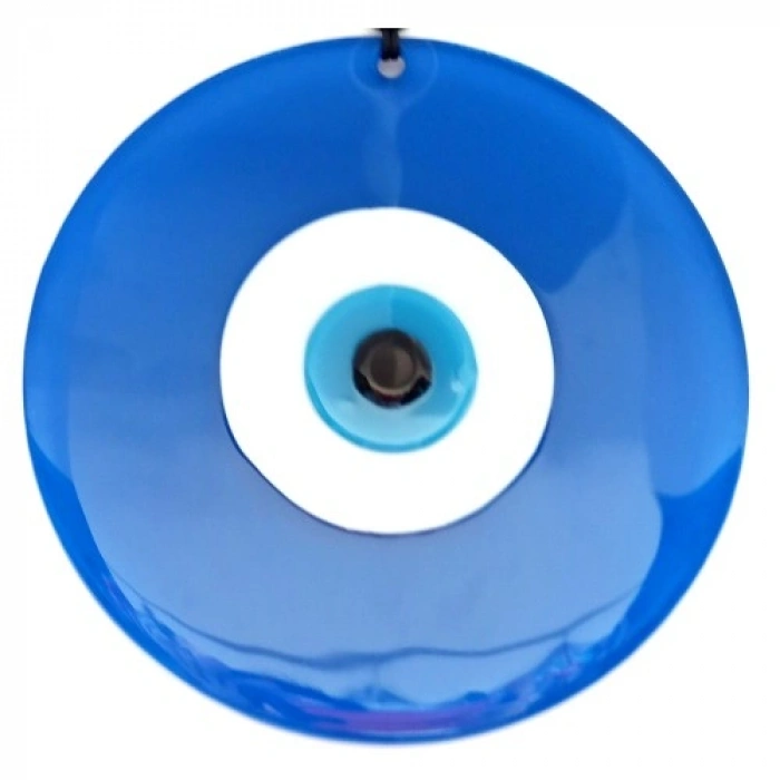 VipMarketim Cam Nazar Boncuklu Mavi Renk 20 Santimetre El Yapımı Duvar Süsü