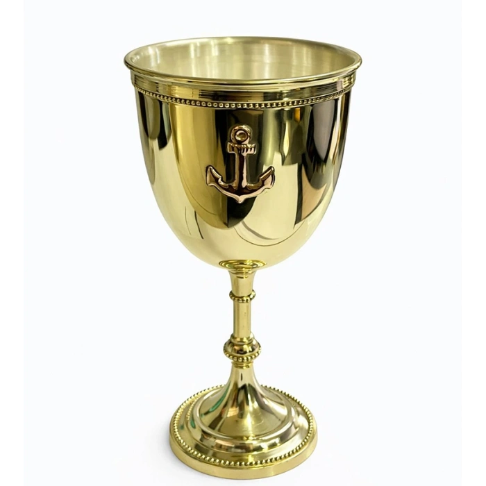 VipMarketim Çapa Desenli Pirinç Kadeh Bardak