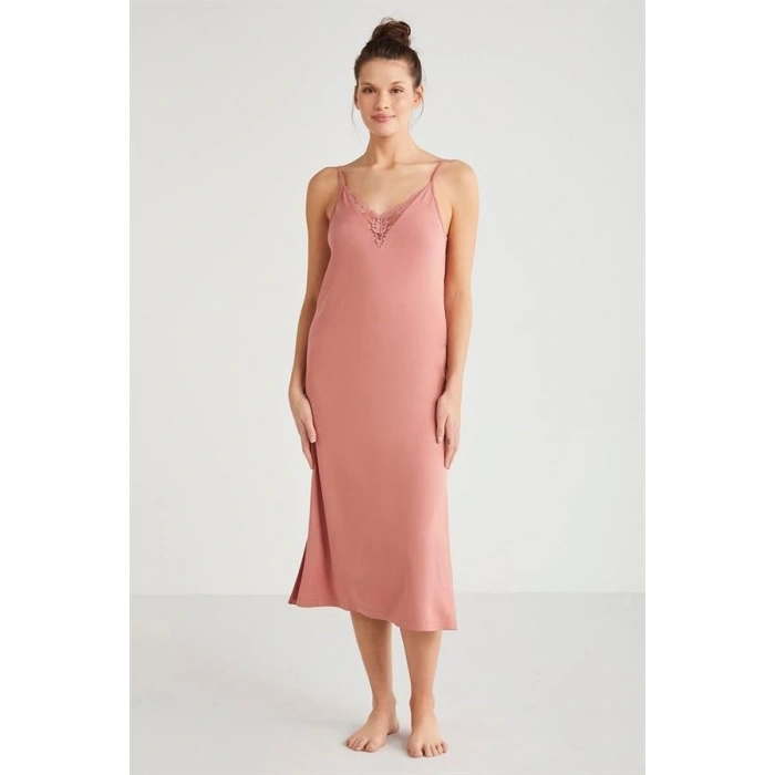 VipMarketim Catherines %100  Viskon Çiçek Desen 2li Sabahlık Gecelik Takımı